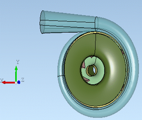 A blue and green object with a hole

Description automatically generated